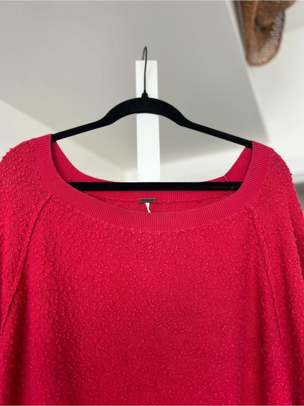 Free People Found My Friend Boucle Pullover Sweater Red Size Large